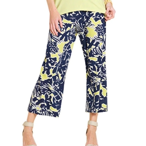 Clara Sunwoo Cropped Wide Leg Gaucho Pants Small Blue Green - Picture 1 of 7
